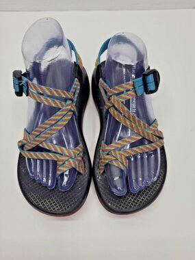 Chaco Double Strap Women's Size 8 Sandals Hiking Toe Loop Fiesta Rainbow